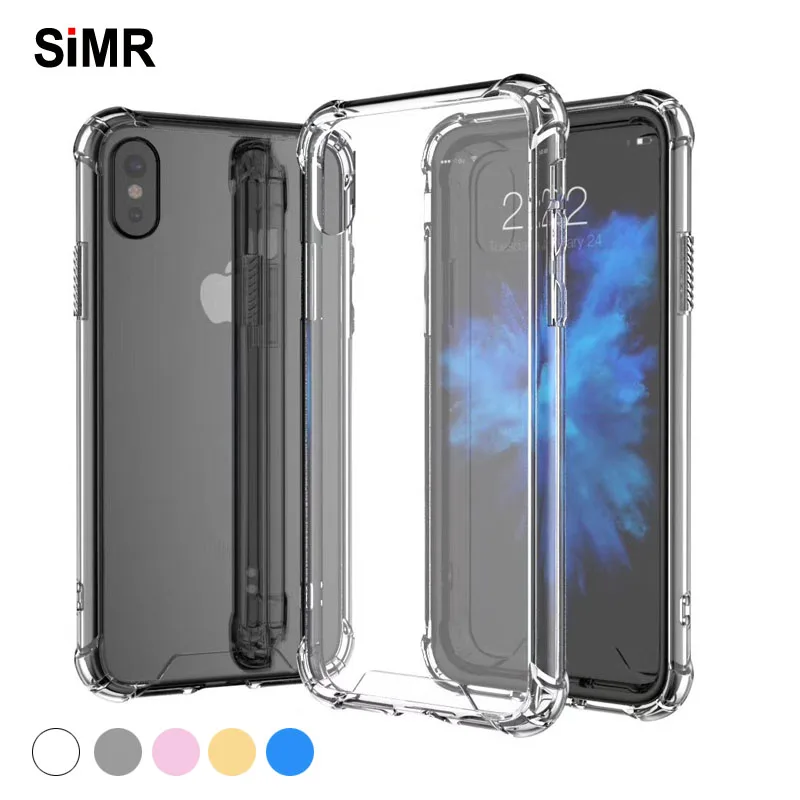 

SiMR For iPhone 5/6/7/8/Plus/X /Note8/S8/S8 Plus Shockproof Acrylic + TPU Transparent Armor Protective Case
