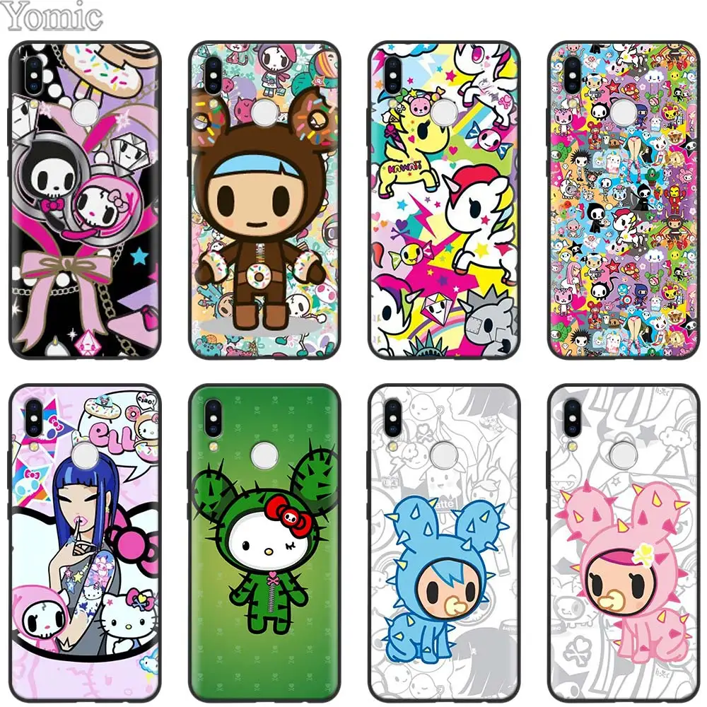 

Kawaii Japan Tokidoki Silicone Case for Xiaomi Redmi 5 6 7 Note 5 6 7 Pro S2 GO Mi Play 8 Lite 9 A2 Lite Black Soft Case