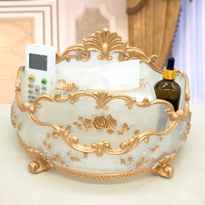 Пульт дистанционного управления коробка для хранения салфеток домашний Европейский стиль гостиная креативный простой многофункциональный ящик для хранения - Цвет: Royal R white