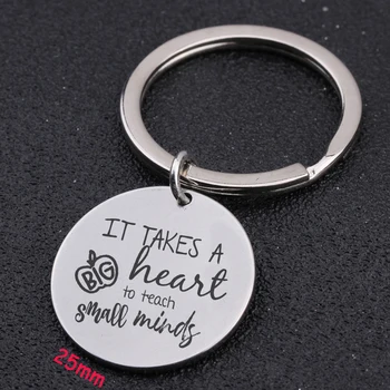 

Engraved It Takes A Big Heart To Teach Small Minds Keychain For Teacher Gift Graduation Gift From Students Holder Exclusive Tag