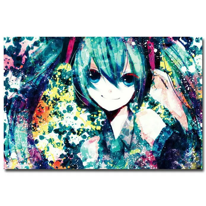 Hatsune Miku Vocaloid художественная шелковая ткань постер печать 12X18 20X30 24X36 дюймов Сексуальная аниме-девушка картинки для декора гостиной 012 - Цвет: Picture 6