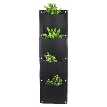 

4 And 7-Pocket Felt Vertical Gardening Flower Pots Planter Hanging Pots Planter On Wall Garden Green Field Garden Decora