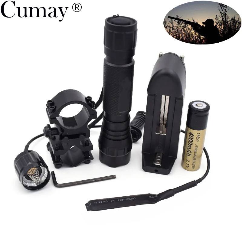 

1 Mode Tactical Flashlight lanterna 3800 lumens XM-L T6 LED 501B Hunting linterna Led Lampe Torche 18650 Battery Charger zaklamp