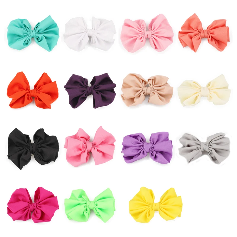 10pcs/lot 15colors 11cm Large Elastic Knit Hair Bows Clip Handmade