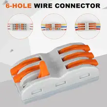 10Pcs/Lot Wire Connector WAGO Type 222-412 413 415 Wiring Cable Connector Conductor Terminal Block Threader Splitter 0.08-2.5mm