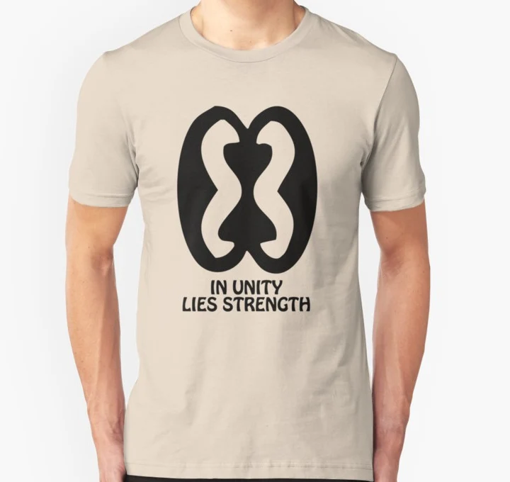 Men Short sleeve tshirt T Shirt Adinkra Symbol Strength Through Unity Women t-shirt | Мужская одежда