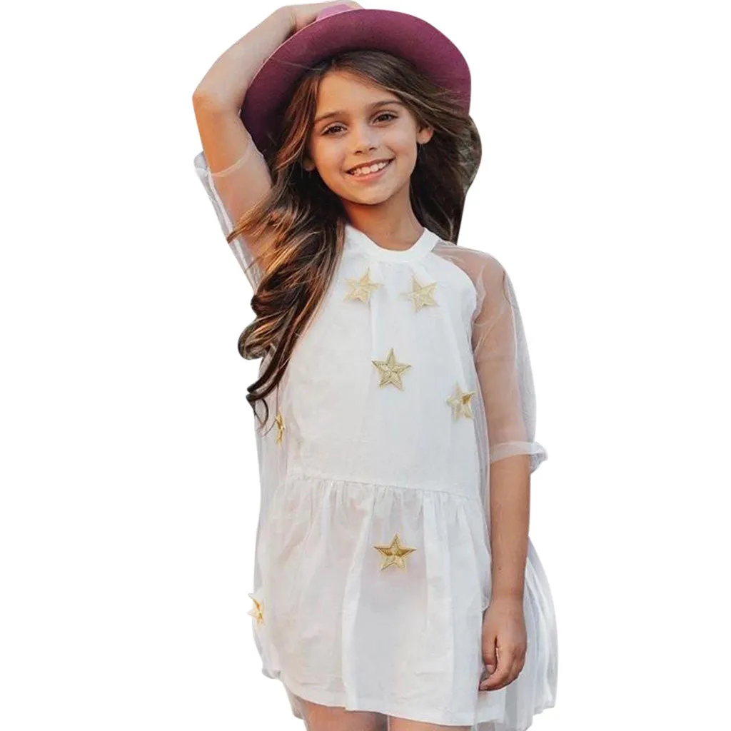 

Children Baby Girls Princess Summer 2019 Dress Fashion Sequins Tulle Kids Dresses For Girls Princess Children Dress Baby Girl