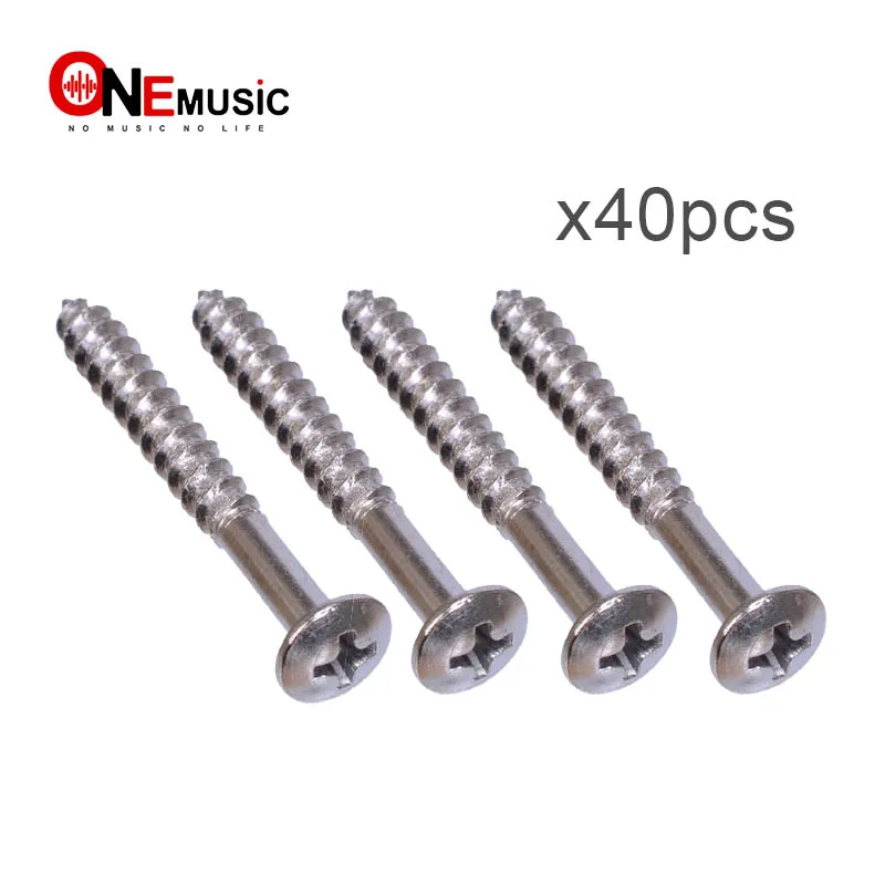 

40 pcs Chorme Electric Bass guitar NECK Joint plate mounting screws/Fixing Bolt Guitar parts 5*45mm