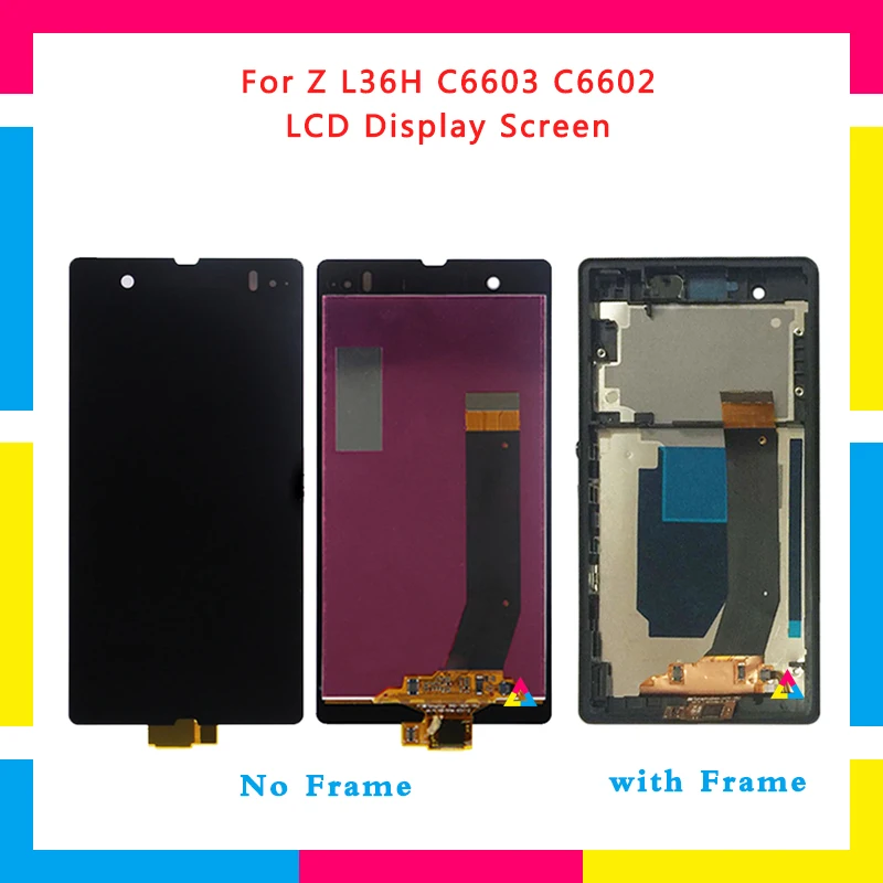 

LCD Display Screen With Touch Screen Digitizer Assembly For Sony Xperia Z L36H L36 LT36 C6602 C6603 C6606 Replacement