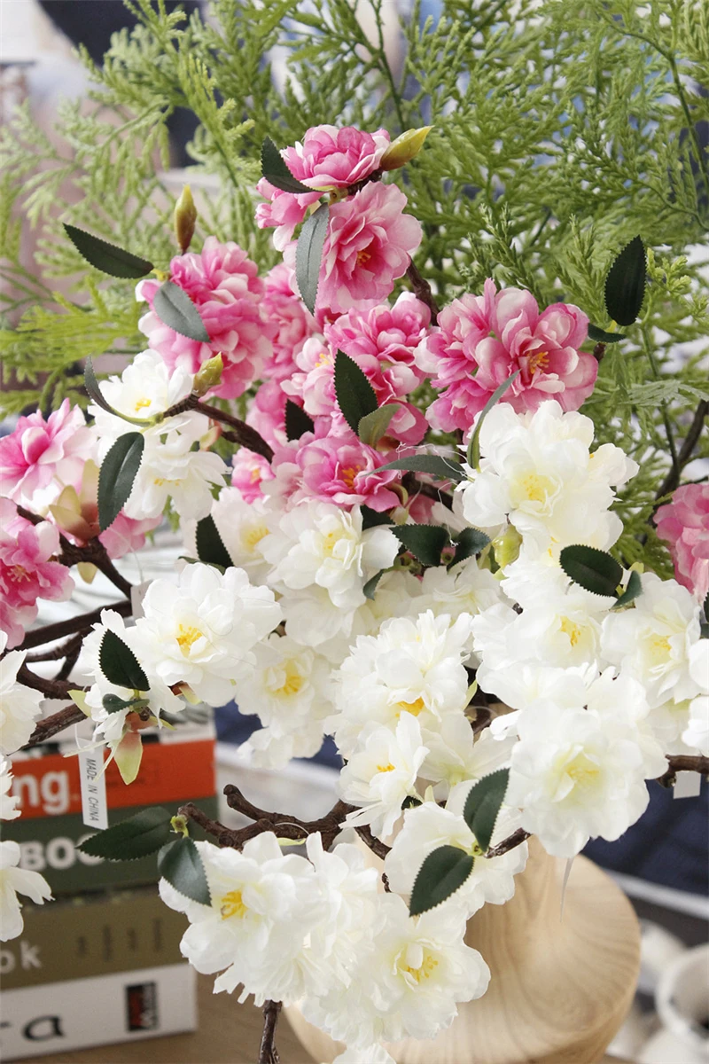 Luyue 5 шт./лот Ветка сакуры искусственные шелковые цветы Свадебный декор вишня искусственный цветок стол украшения дома