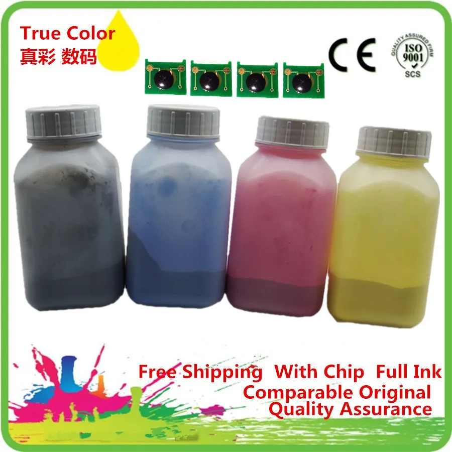 4 x Refill Color Laser Toner Powder Kits + Chips For HP Laserjet Pro
