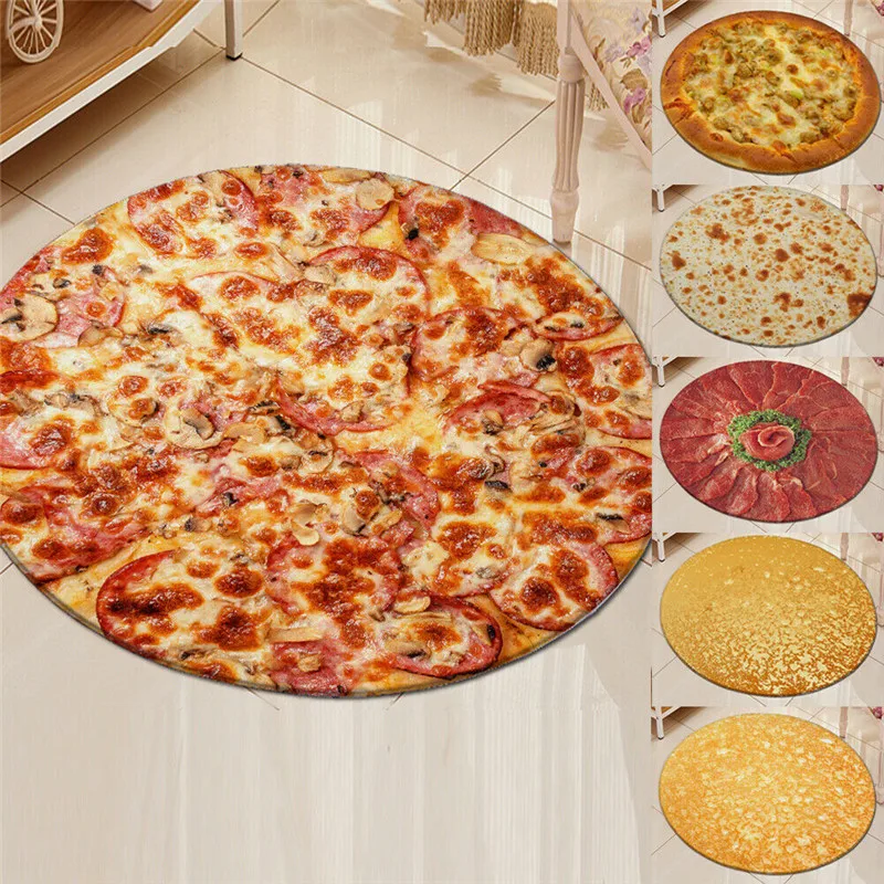 

2019 Pizza Tortilla Burrito Blanket Rug Blanket-Corn Flour Throw 40 60 90CM Non-slip Blanket Round Bathroom Carper