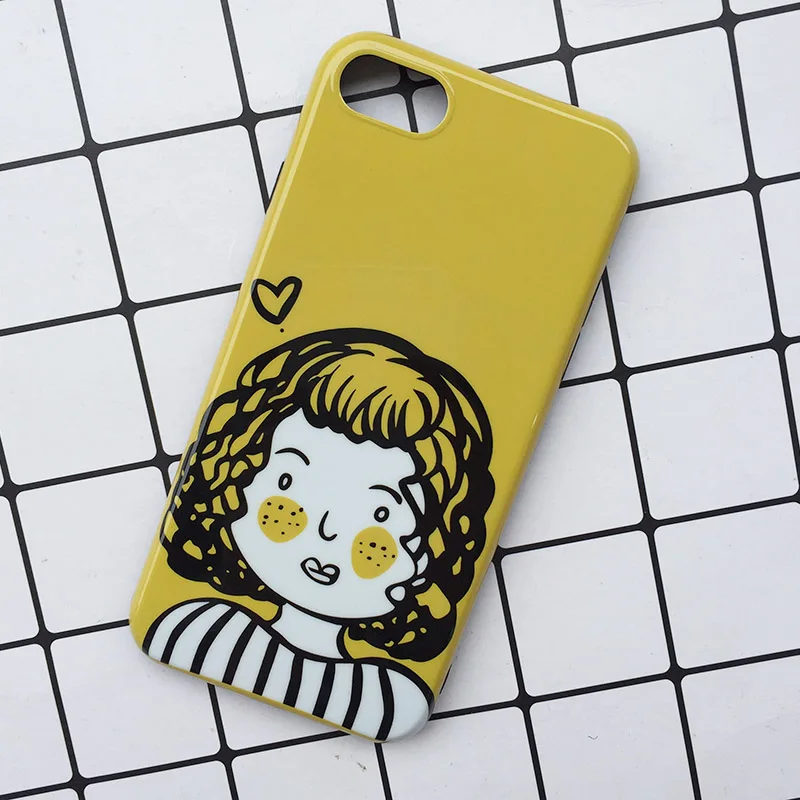 Funny Cartoon Phone Cases For iPhone 6 6S 7 8 Plus X Soft TPU Silicone Cool Korean Style Inset Boy & Girl Cover Coque Fundas New (4)