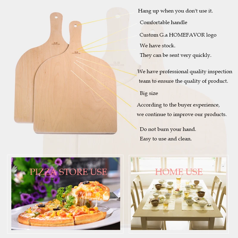 2 Pcs Wooden Pizza Paddle Spatula Pizza Shovel Peel Cutting Board Kitchen Pizza Tray Plate Bakeware Pastry Tools Accessories