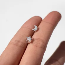 Новые серьги из стерлингового серебра 925 пробы, модные циркониевые серьги в виде звезд, Луны, ушей, пряжки для ушей, дикие тренды, темперамент, женские серебряные серьги, ювелирные изделия