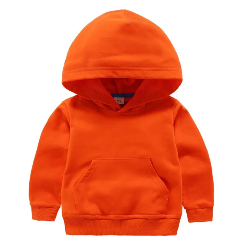 Новинка, розничная, весенняя одежда для детей 2-8 лет, толстовки с капюшоном для мальчиков, повседневный топ с капюшоном, хлопковые толстовки с длинными рукавами для девочек - Цвет: Orange