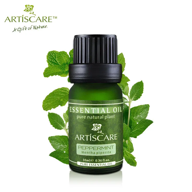 

ARTISCARE 100% Peppermint Pure Essential Oil 10ml Deep Clean Pores and Black Head Cleansing Skin Relieve Tired and Headache