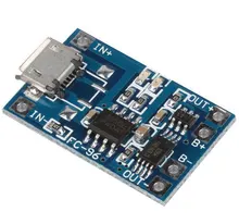 1PCS Micro USB 5V 1A 18650 Lithium Battery Charger Module Charging Board With Protection