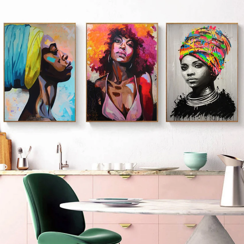 Граффити холст с печатью постера живопись для Гостиная Wall Art Красивая девушка