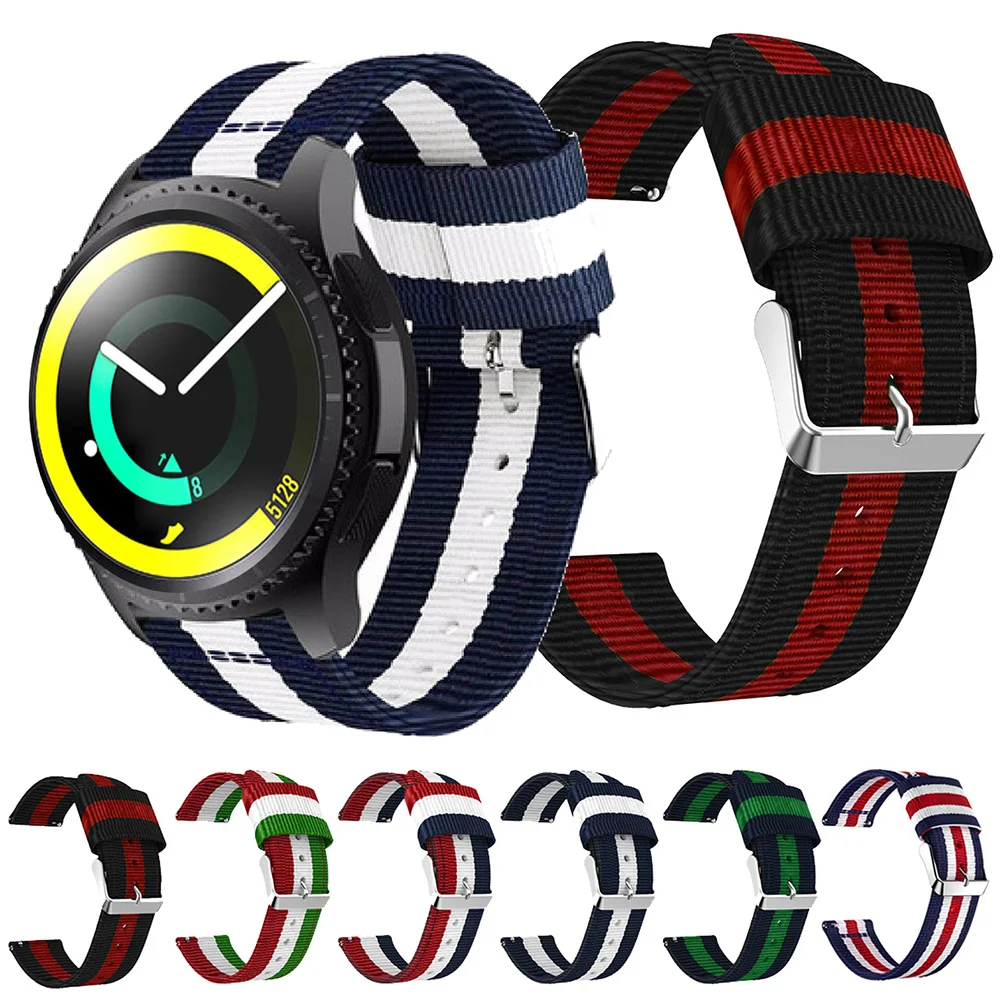 Полосатый нейлоновый ремешок для часов Samsung Gear Sport / S2 классические Смарт-часы