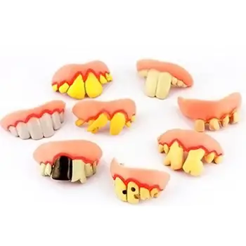 

4Pcs/Set Halloween Fake Teeth Buckteeth Braces Cosplay Party Prank Trick Toy