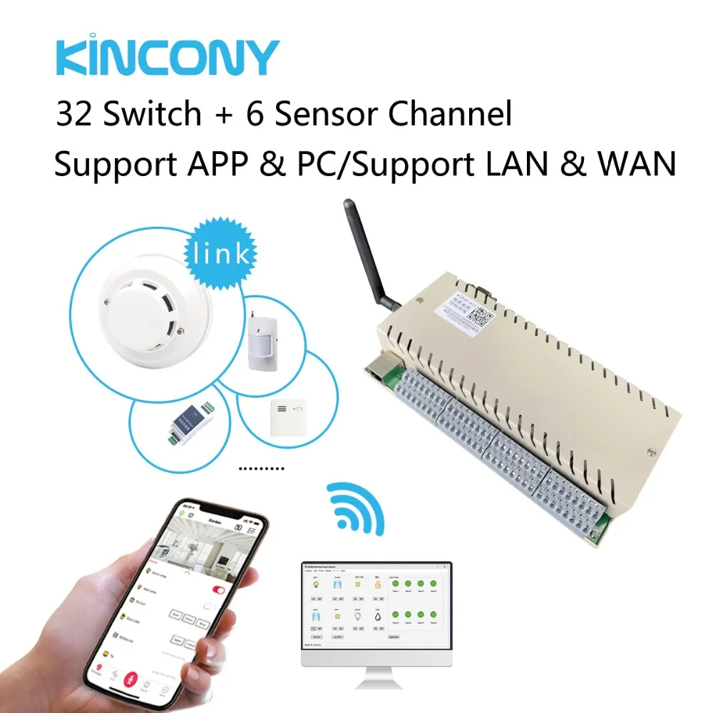 32 Gang Network WiFi TCP IP Relay Control Diy Switch Module Smart Home Automation Remote Controller Security Alarm Domotica