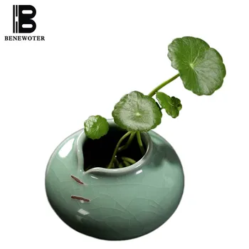

BENEWOTER Longquan Creative Home Decor Mini Ceramic Celadon Porcelain Flower Vase Tabletop Decoration Hydroponic Ornament Vase