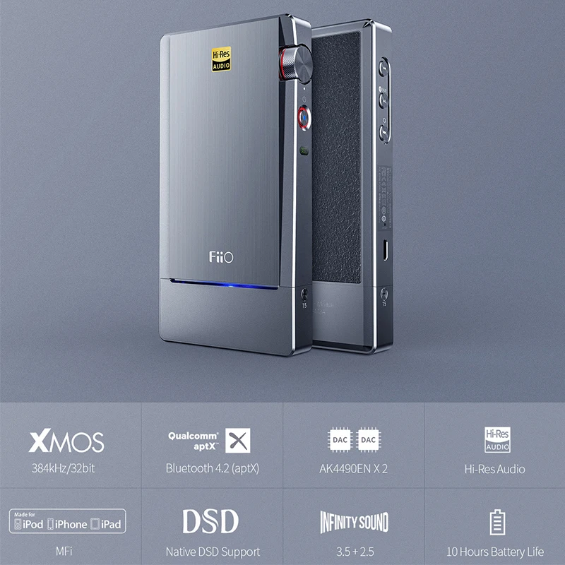 FIIO Q5 HIFI усилитель DAC флагманский Bluetooth и dsd портативный декодер MFi USB звука
