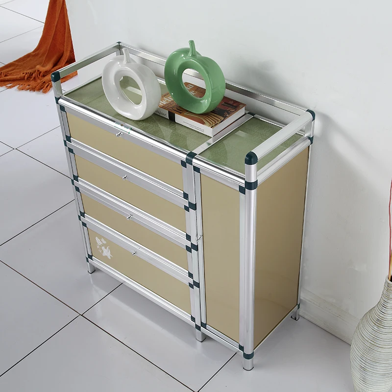 Outdoor waterproof shoe rack simple aluminum glass balconyin