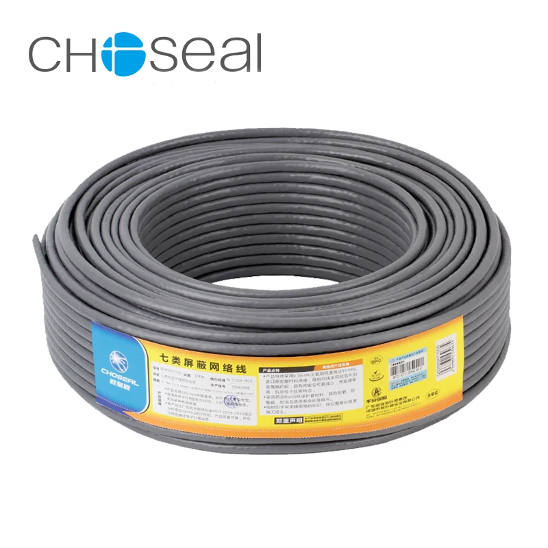 

Choseal 30th anniversary QS6172A Cat7 Ethernet Cable 10 Gigabit Double Shielding Cat 7 Pure Oxygen-free Copper Core Cable