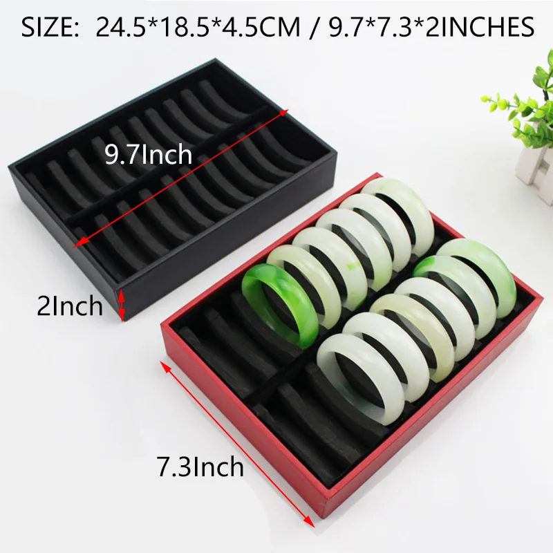 

20Grids Black Jewelry Gold Silver Jade Bracelet Storage Box Large Tray Jewelry Organizer Display Storage Rack