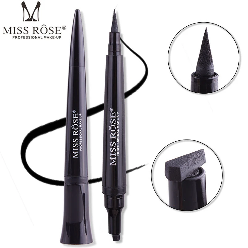 Miss Rose Stamp Liquid Eyeliner Waterproof Black Double-ended Eye Liner Easy to wear Smoky Tattoos Makeup Beauty Cosmetics Tools Miss Rose Stamp Liquid Eyeliner Waterproof Black Double-ended Eye Liner Easy to wear Smoky Tattoos Makeup Beauty Cosmetics Tools