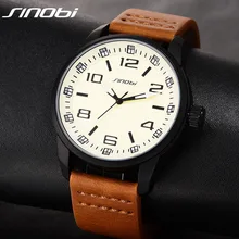SINOBI 2017 Sports Casual Watch Men Classic Military Quartz-Watches Waterproof Male Quartz Leather Clock Relogios Masculino G30