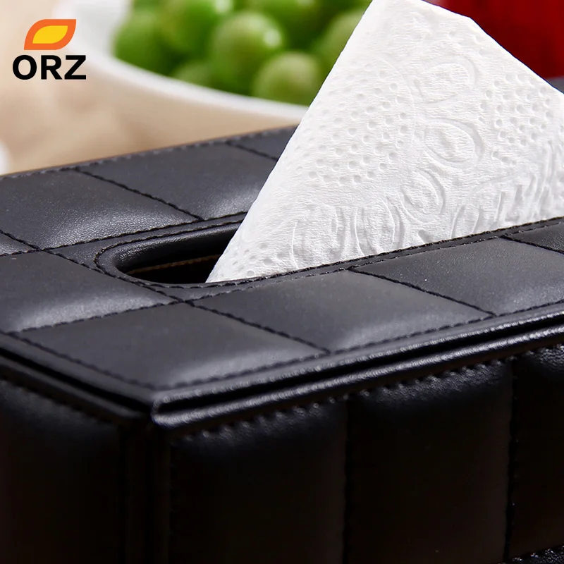 ORZ коробки для бумажных салфеток кожзам чехол лица органайзер офисный