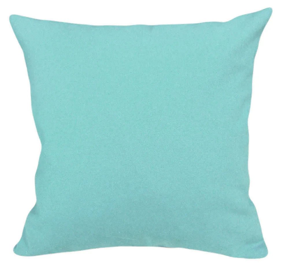 EA194 16" x 16"/40 x 40cm Plain Light Turquoise Cotton Canvas Cushion
