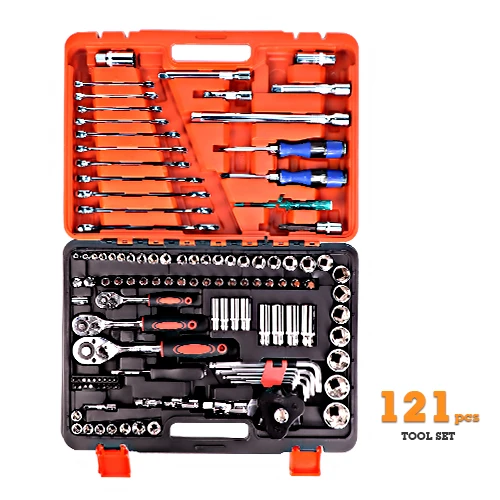 HILDA Hand Tool Set Car Repair Tools Mechanic Tools Set Socket Wrench Tools for Auto Ratchet Spanner Screwdriver Socket Set - Цвет: TZ121