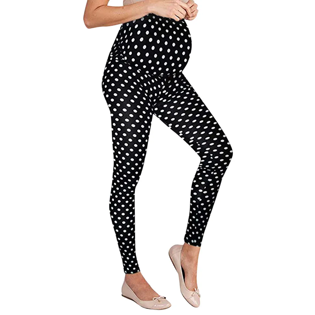 LONSANT Women's Maternity Stretch Leggings Seamless Dot Pants Pregnancy