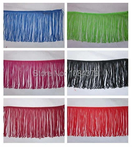 Good Quality 10 Yards/ lot 15cm Width Rayon Tassel Lace Belly Latin Dance Cloth Curtain Accessories DIY 14Colors