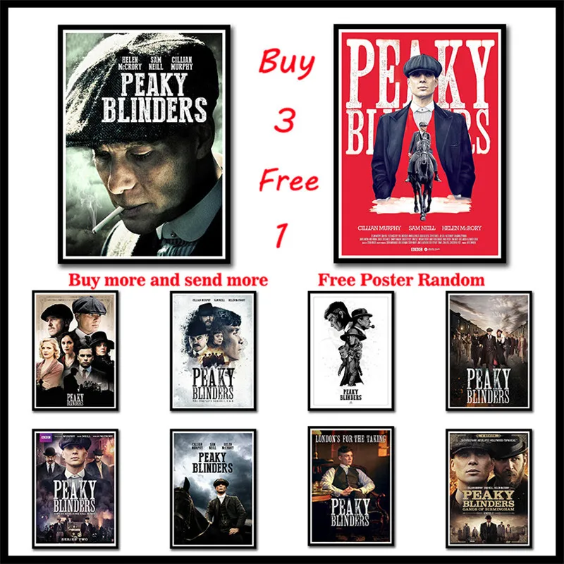 Movie TV Peaky Blinders White Coated Paper Posters Wall Decor Painting for Living Room Home Decoration Frameless