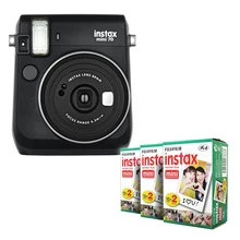 Fujifilm Instax Mini 70 мгновенная пленка камера Черный со стильным плечевым ремнем+ Fuji 60 мгновенная пленка фото картина