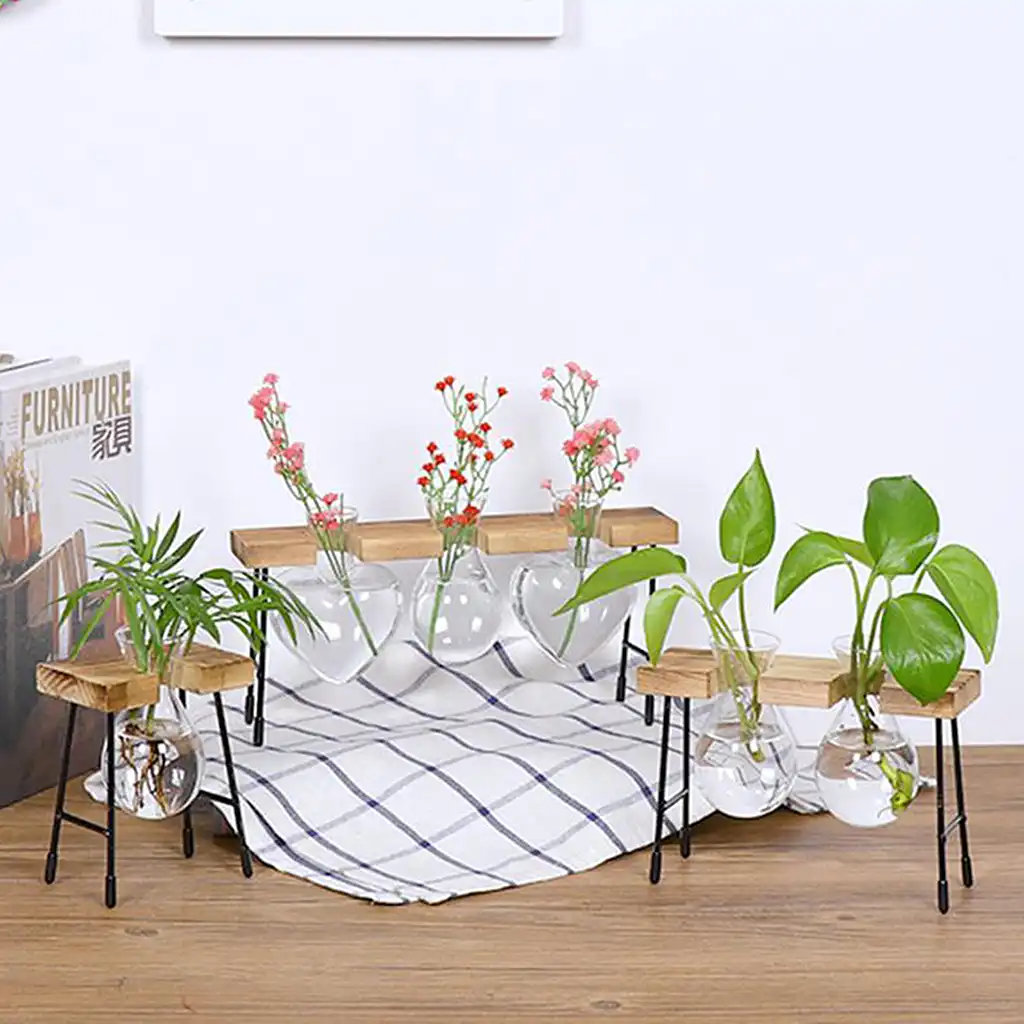 Wooden Shelf Plant Pot Indoor Garden Display Planter Vase Window