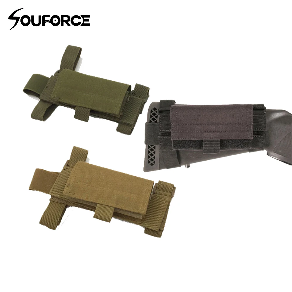 

Tactical Ambidextrous 5 Round Buttstock Shotgun Shell Nylon Pouch Holds Five Shells 3 Color for Outdoor Sport Hunting