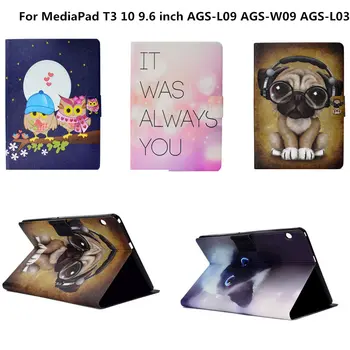 

Slim PU Leather Cover Colorful Print patterns Stand Case For Huawei MediaPad T3 10 9.6'' AGS-L09 AGS-W09 AGS-L03 Tablet