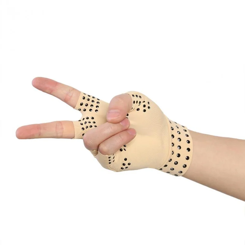 1 Pair Magnetic Therapy Fingerless Gloves Arthritis Pain Relief Heal Joints Braces Supports Hand Care Tool