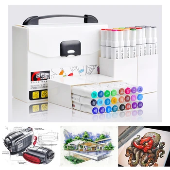 

KNOW 12/24/48/60Colors Soft Brush Sketch Markers Painting Double Head Sketch Art Marker Set For Drawing Manga Design Supplies