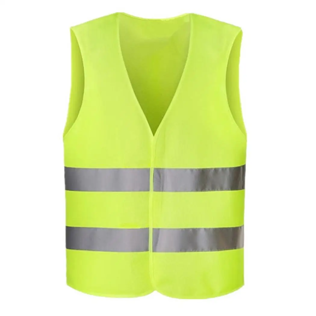 

Reflective Vest Traffic Safety Sanitation Worker Night Visible V-Neck Outerwear Contrast Color, Warning