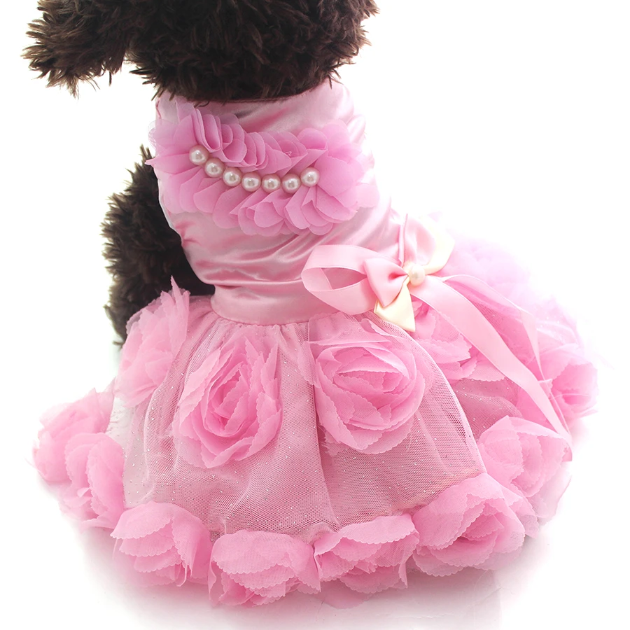 Pet Dog Princess Dress Tutu Rosette & busur Dresses Cat Puppy Skirt - Produk haiwan peliharaan - Foto 5
