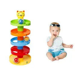 Мульти цвета таблички Пирамида Baby Block игрушечные лошадки катающиеся шарики набор Логические образовательная разведка развития Упражнения