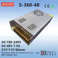 Best quality 48V 7.5A 360W Switching Power Supply Driver for CCTV camera LED Strip AC 100-240V Input to DC 48V free shipping