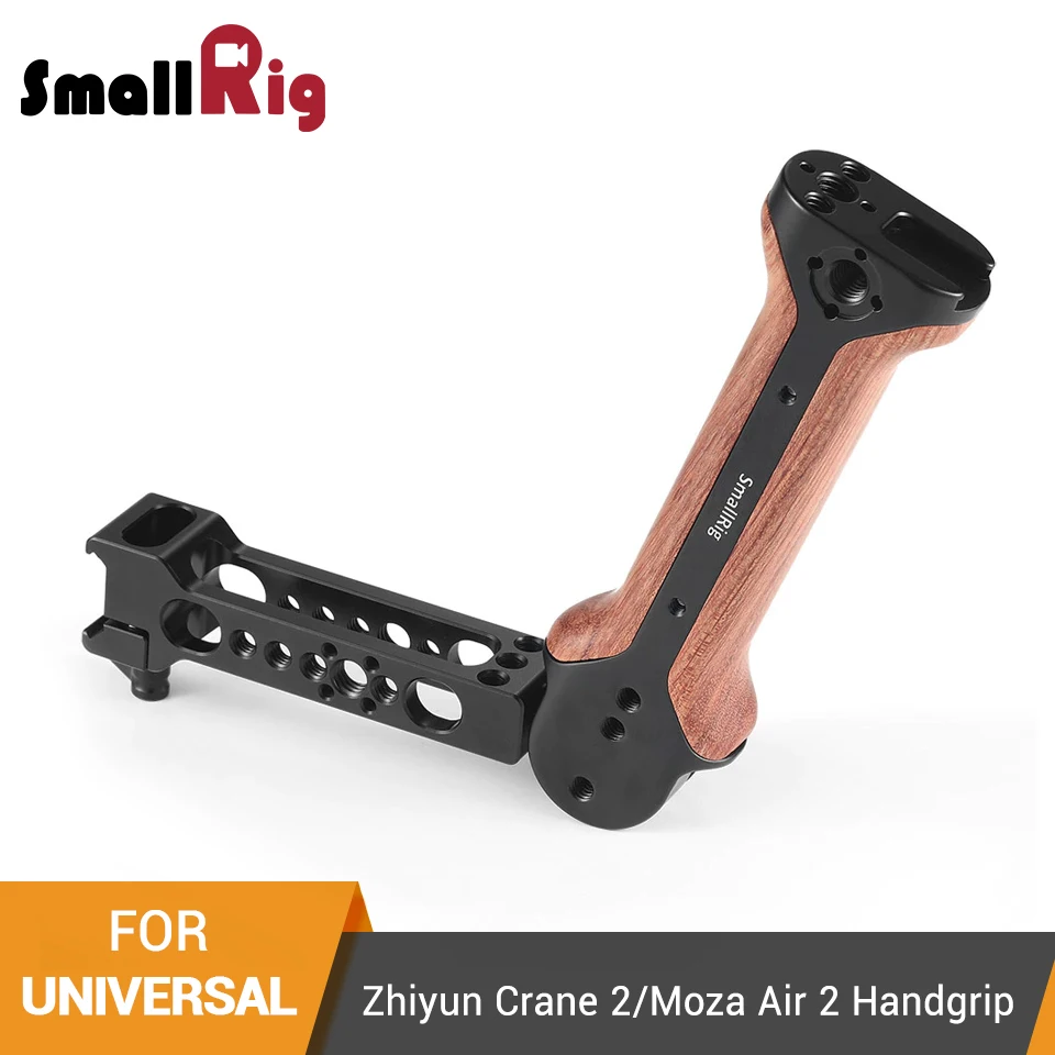 

SmallRig Handgrip for DJI Ronin S/Zhiyun Crane 2/Moza Air 2 Quick Release Wooden Handle With Cold Shoe+Arri Locating Hole- 2340